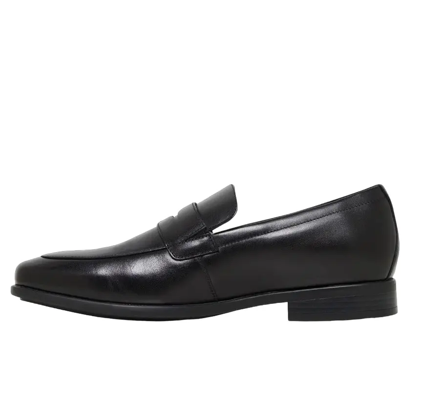 Mens Hush Puppies Norton Black Leather Dress Formal Slip On Shoes