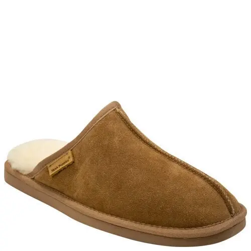 Mens Hush Puppies Loch Slippers Warm Winter Slip On Chestnut Suede Shoes