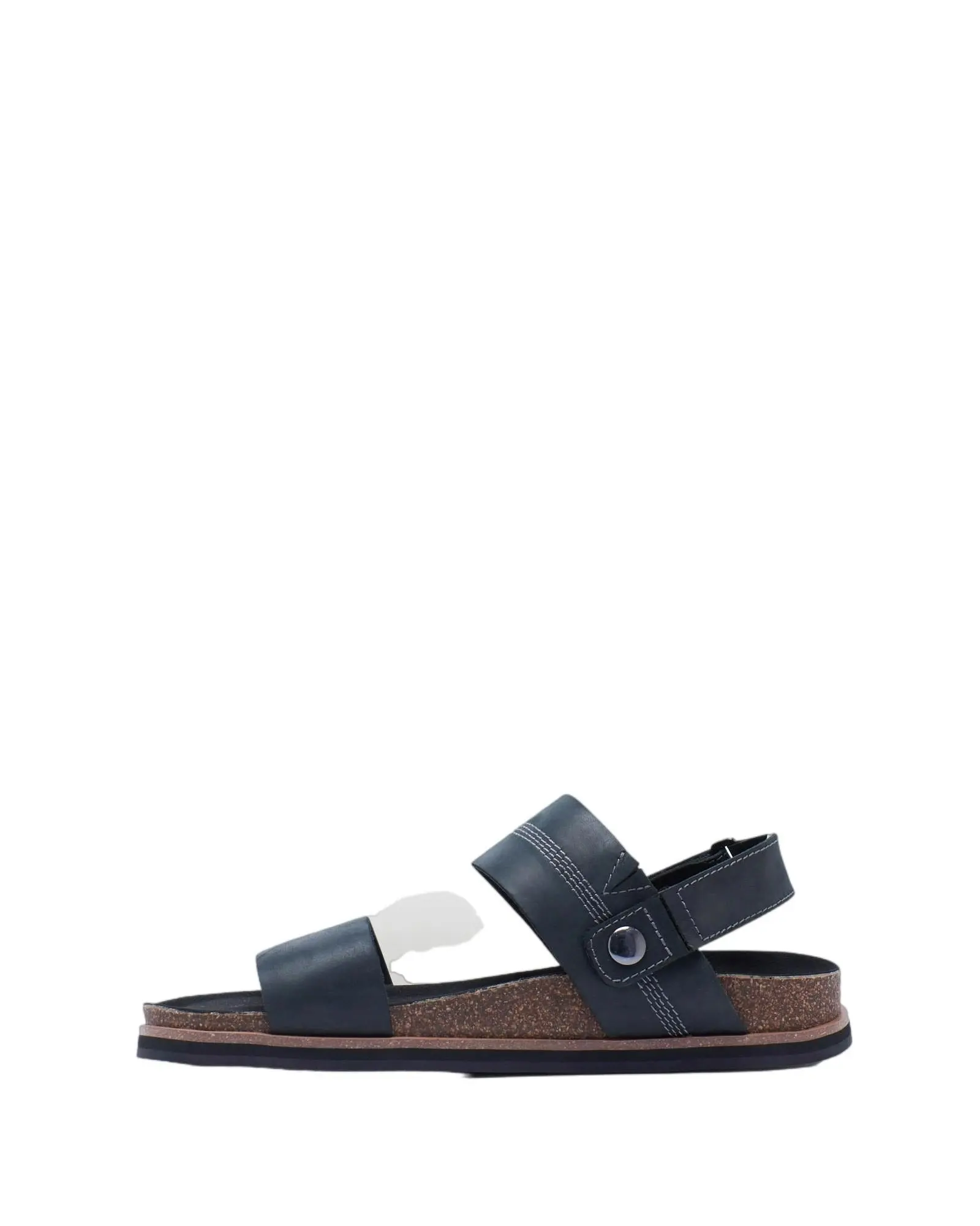 Mens Hush Puppies Cobber Black Sandals Slip On Leather Flip Flop