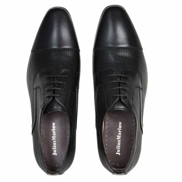 Mens Julius Marlow Jagger Black Leather Embossed Lace Up Work Dress Shoes