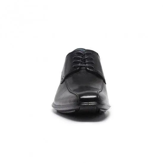 Mens Hush Puppies Carey Black Leather Extra Wide Lace Up Work Formal Shoes