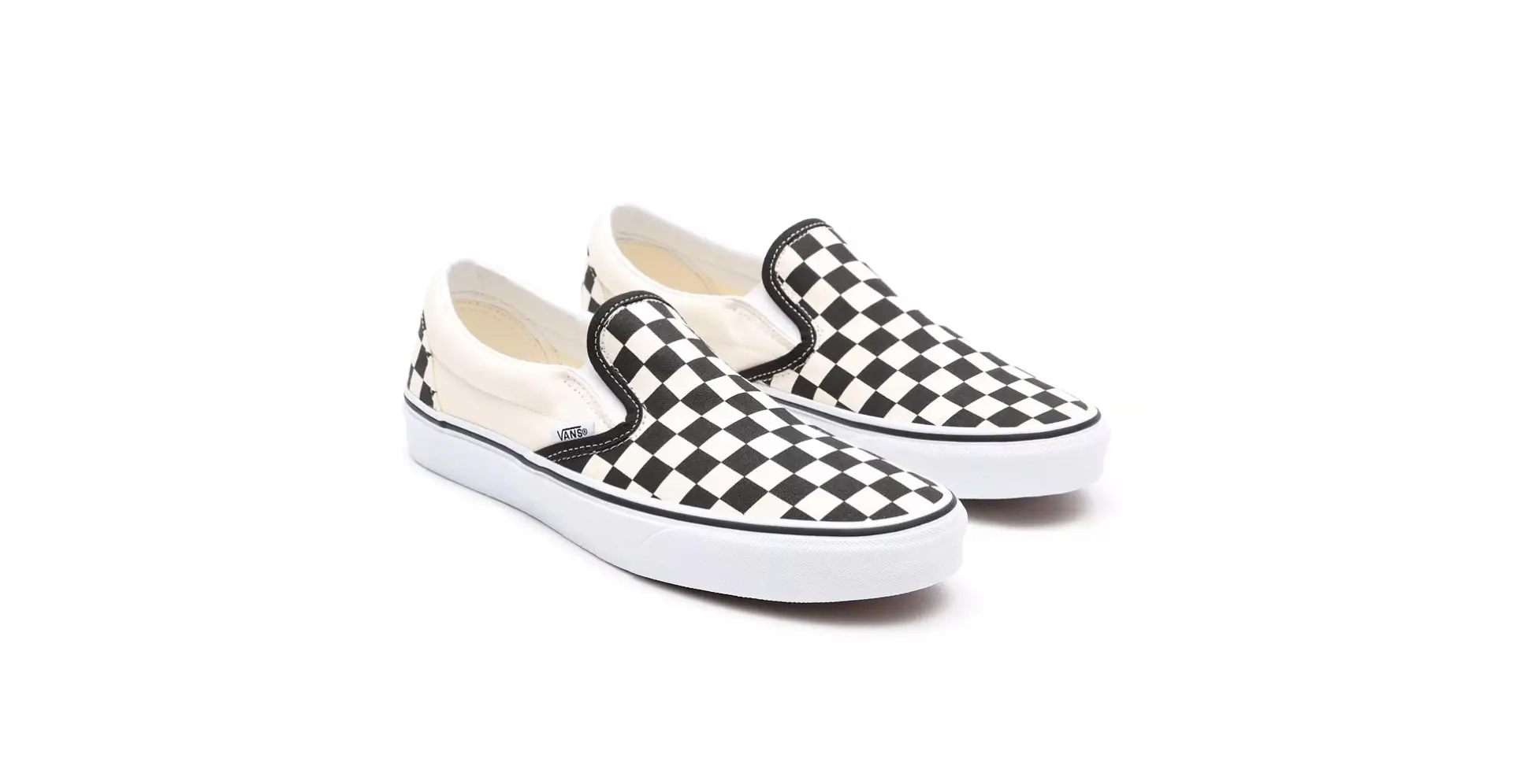 Mens Vans Classic Slip-On Comfy Skate Shoe Black And White Checker