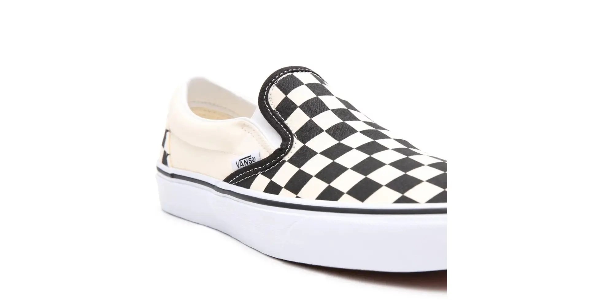 Mens Vans Classic Slip-On Comfy Skate Shoe Black And White Checker