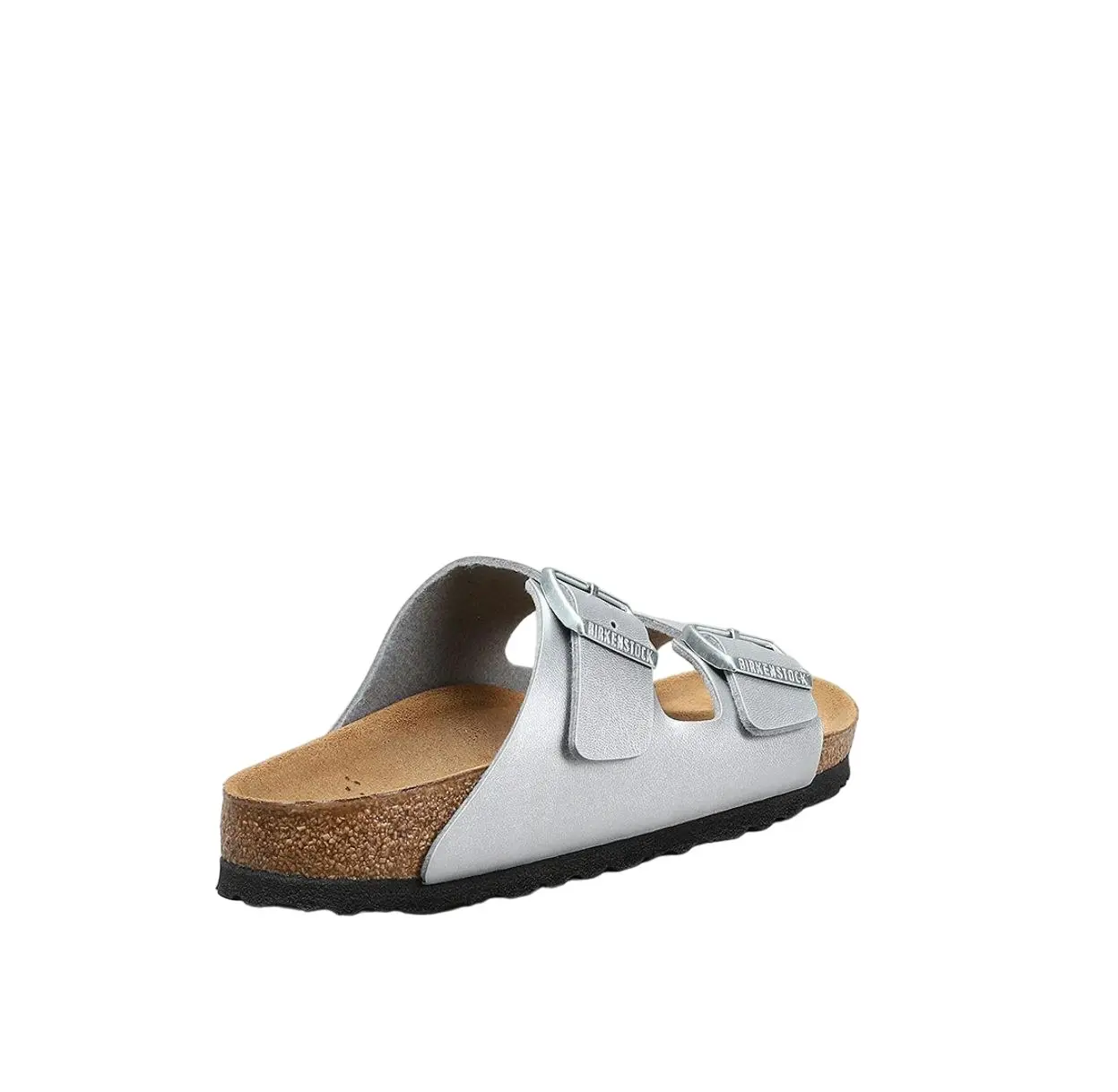 Unisex Birkenstock Arizona Birko-Flor Narrow Silver Slip On Sandals