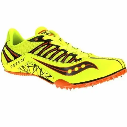 Mens Saucony Spitfire Running Spikes Mens - Fluro Yellow Orange Black Shoes