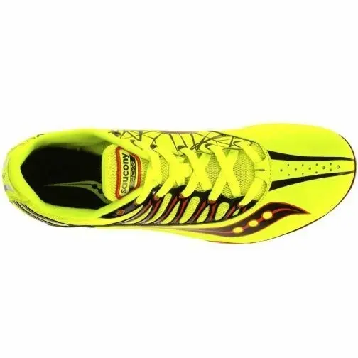 Mens Saucony Spitfire Running Spikes Mens - Fluro Yellow Orange Black Shoes