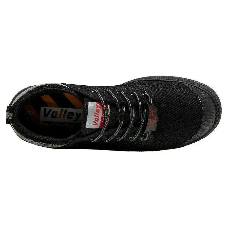 Volley Safety Steel Cap Mens Black Grey White Toe Caps Volleys Work Lace Shoes