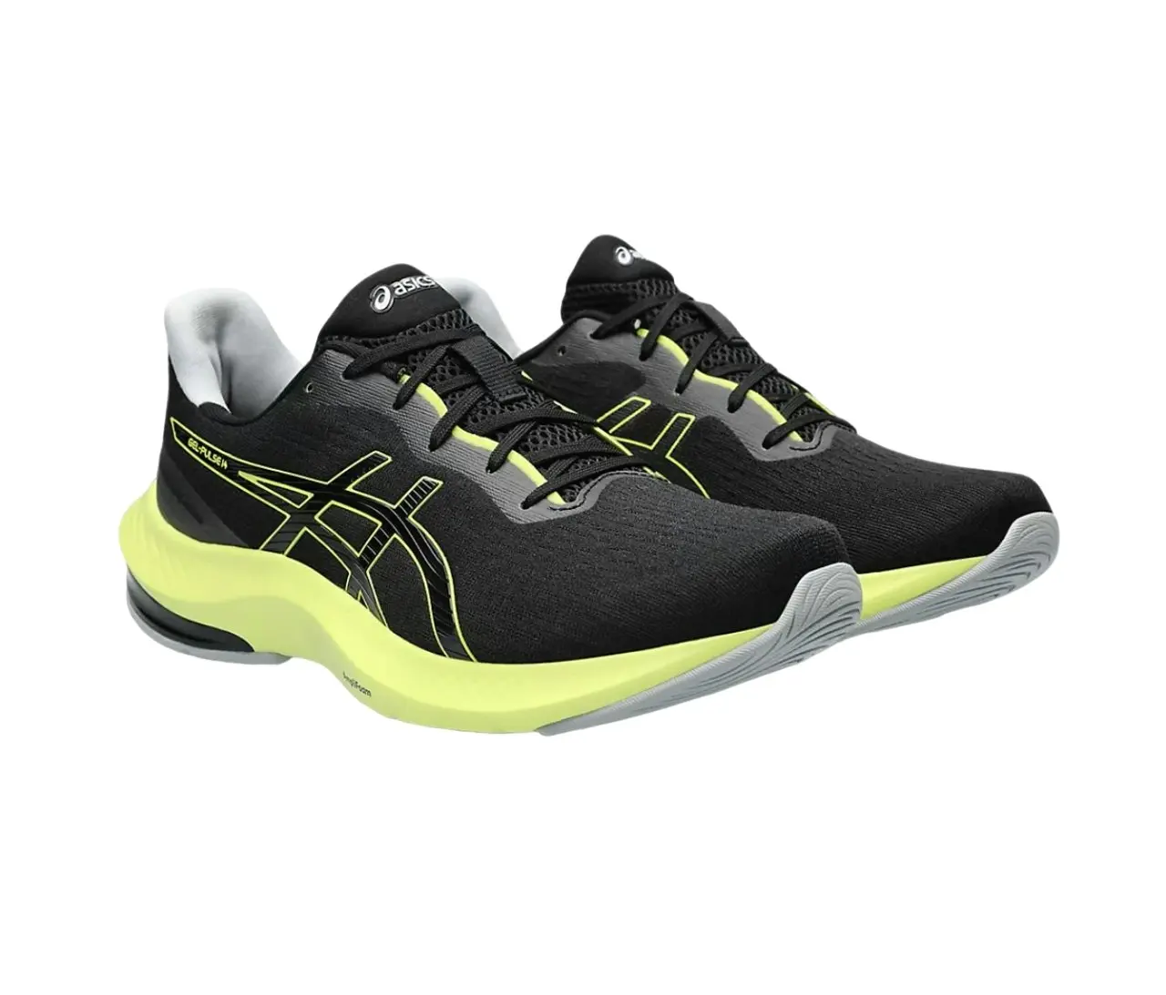 Mens Asics Gel-Pulse 14 Black/ Glow Yellow Athletic Running Shoes