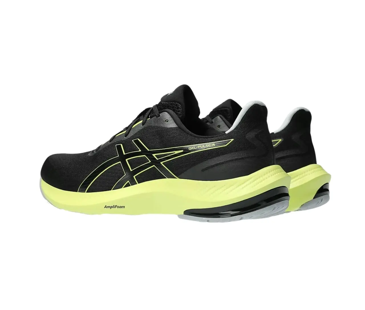 Mens Asics Gel-Pulse 14 Black/ Glow Yellow Athletic Running Shoes