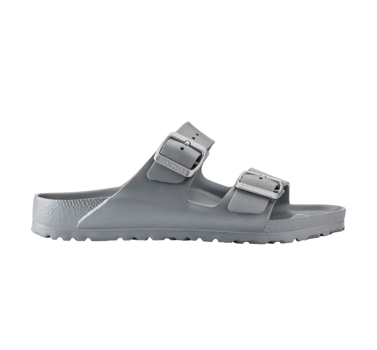 Unisex Birkenstock Arizona Eva Metallic Silver Narrow Slip On Sandals