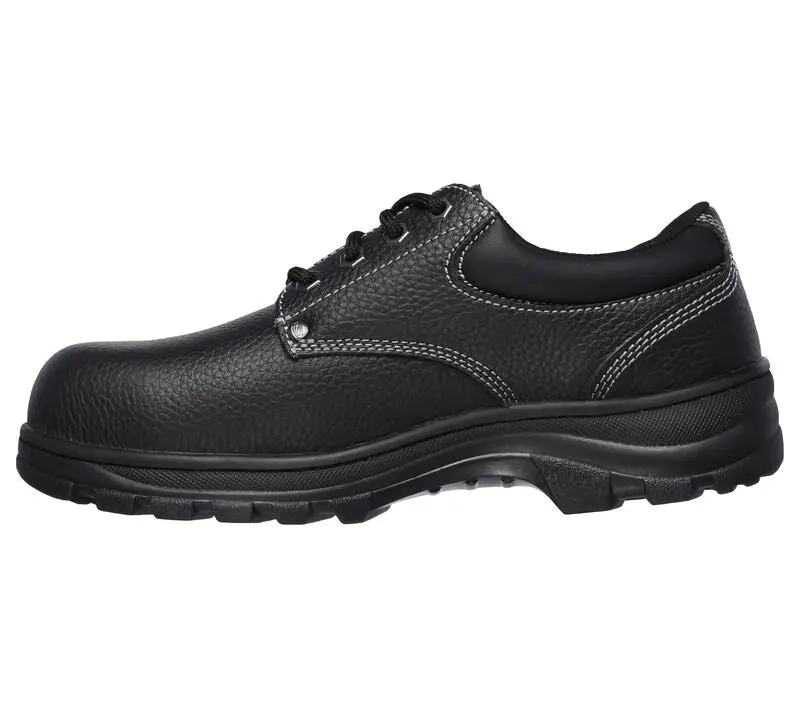 Mens Skechers Workshire - Tydfil Black Work Safety Lace Up Shoes