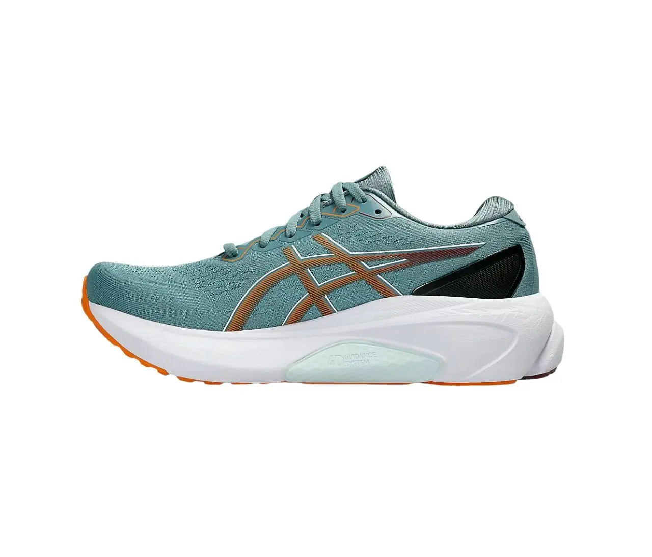 Mens Asics Gel-Kayano 30 Foggy Teal/ Bright Orange Athletic Running Shoes