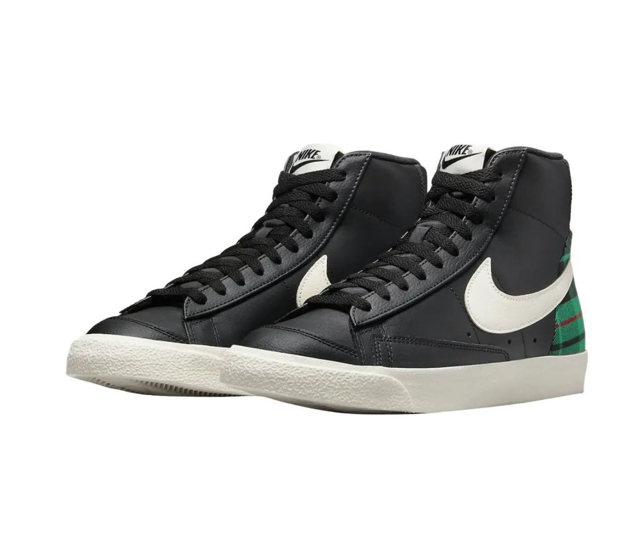 Mens Nike Blazer Mid 77 Black/ Green Athletic Shoes