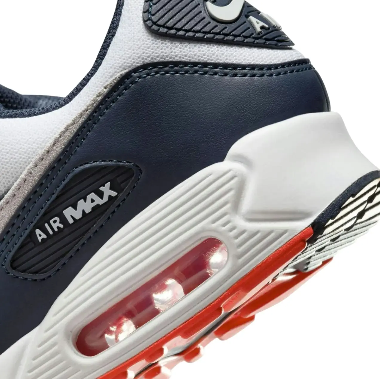 Mens Nike Air Max 90 Navy/ White/ Red Athletic Shoes