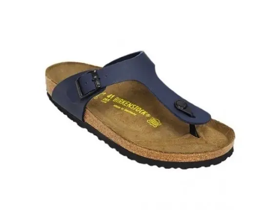 Mens Birkenstock Gizeh Birko-Flor Blue Slip On Sandals