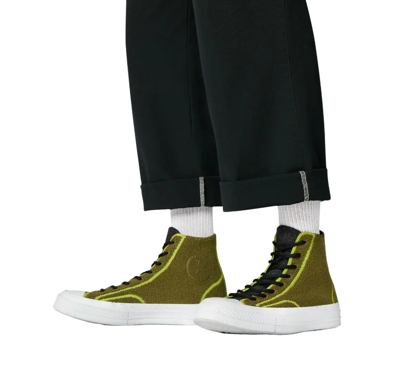 Unisex Converse Renew Remix Chuck 70 High Top Show Dark Moss/Black/Lime Twist