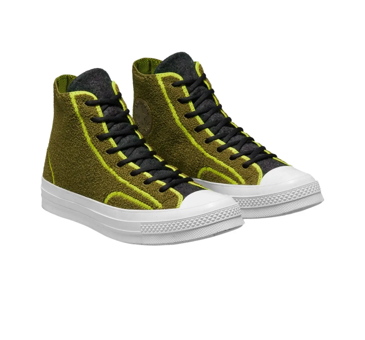 Unisex Converse Renew Remix Chuck 70 High Top Show Dark Moss/Black/Lime Twist