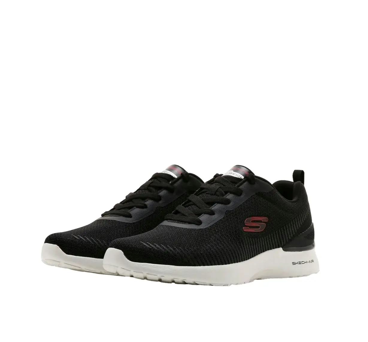 Mens Skechers Skech-Air Dynamight - Bliton Black/Red Sneaker Shoes