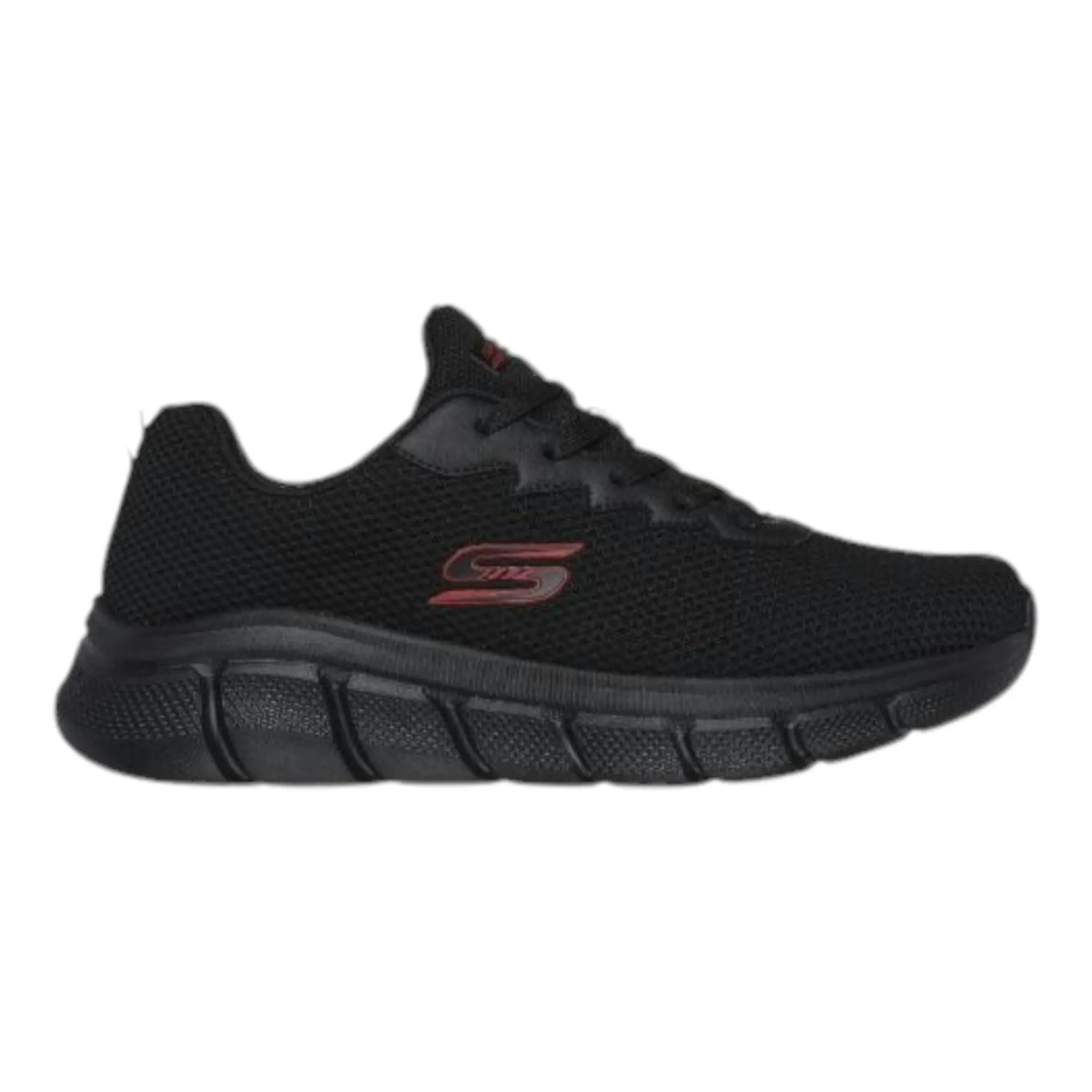 Mens Skechers Bobs Sport B Flex - Chill Edge Black/Black Sneaker Shoes