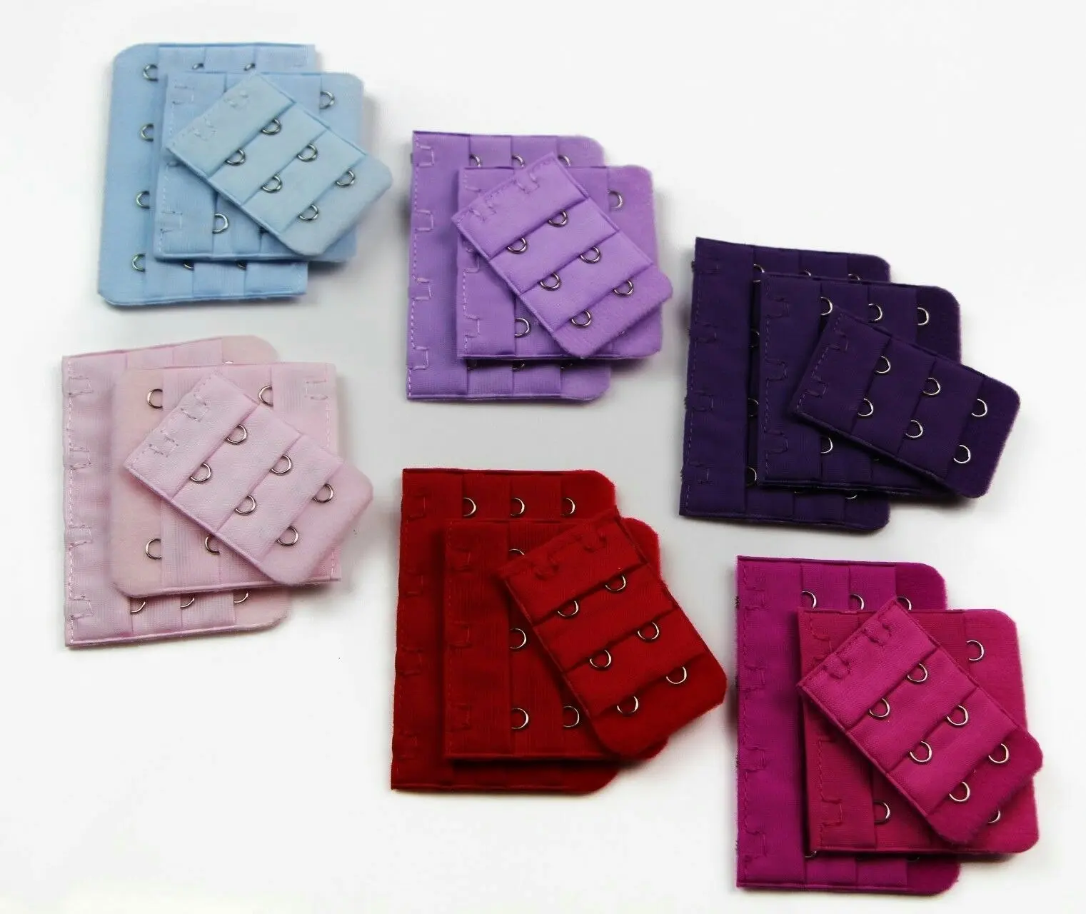 Bra Extender Coloured Clip 2 3 & 4 Hook Extenders - Pink Purple Blue Red Mint