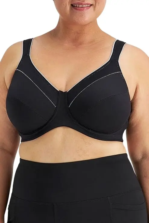 5 x Hestia Womens Everyday Active Underwire Sports Bra Black