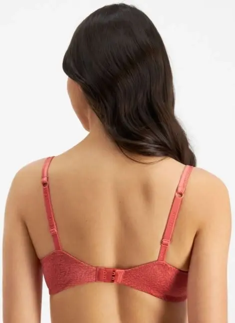 Berlei Barely There T-Shirt Print Underwire Bra Dusty Red Yy4j