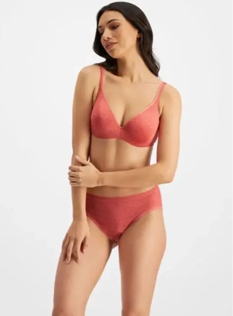 Berlei Barely There T-Shirt Print Underwire Bra Dusty Red Yy4j