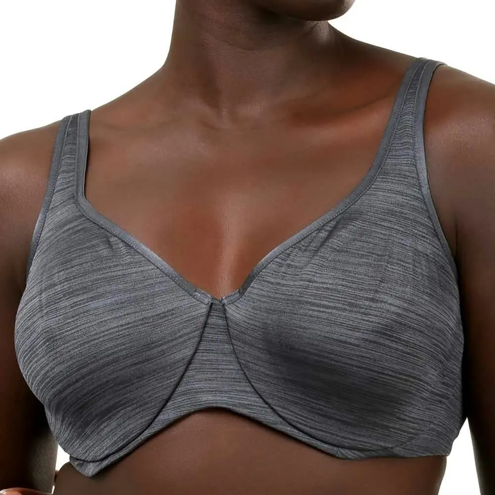 3 x Hestia Womens Smoothing Minimiser Lightweight Bra Charcoal