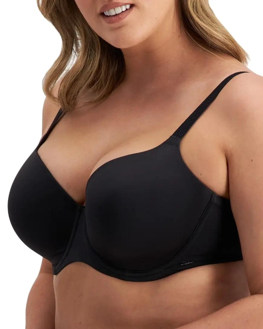 3 x Be By Berlei Womens Full Coverage Black T-Shirt Fuller Cup Bra