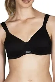 Berlei High Performance Underwire Non Padded Sports Black White Dark Mocha Bra