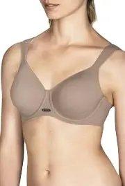 Berlei High Performance Underwire Non Padded Sports Black White Dark Mocha Bra