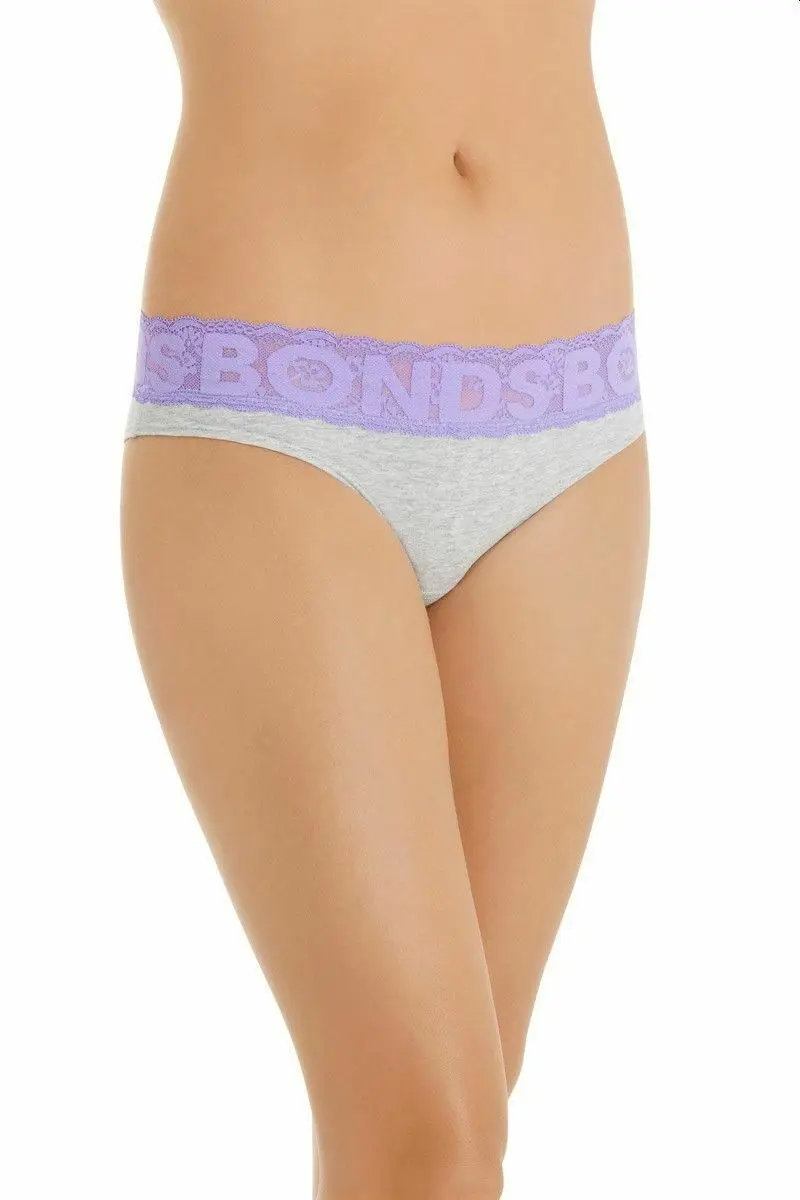 3 x Bonds Skimpini Undies Womens Ladies Skimpy Bikini Grey Underwear