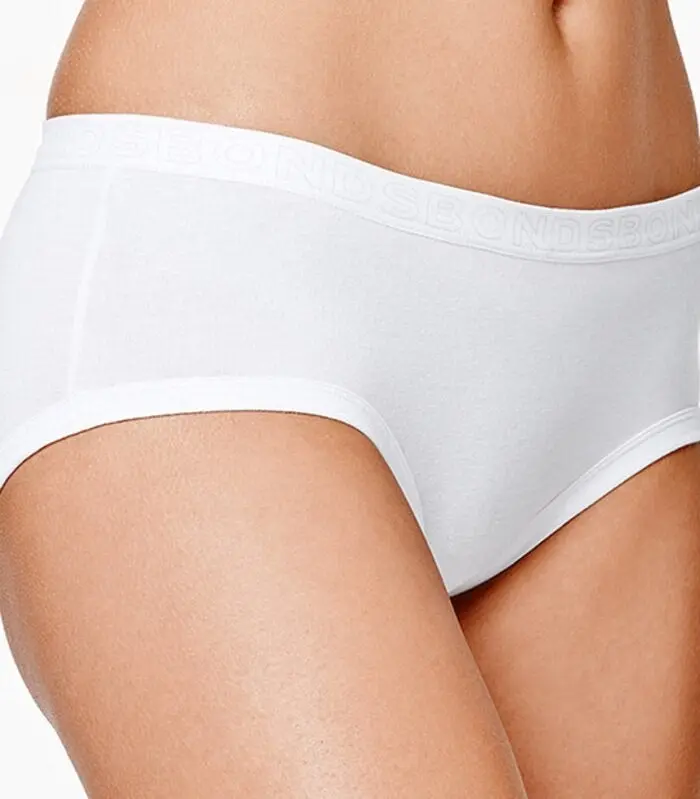 6 Pairs Bonds Hipster Boyleg Briefs Womens Underwear - White W1093s