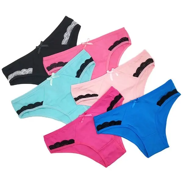 6 x Womens Sheer Spandex / Cotton Briefs - Assorted Colours Underwear Undies 89460