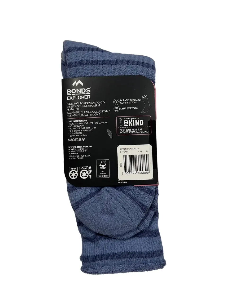 10 x Womens Explorer Lightweight Cotton Crew Ladies Socks Blue Stripes