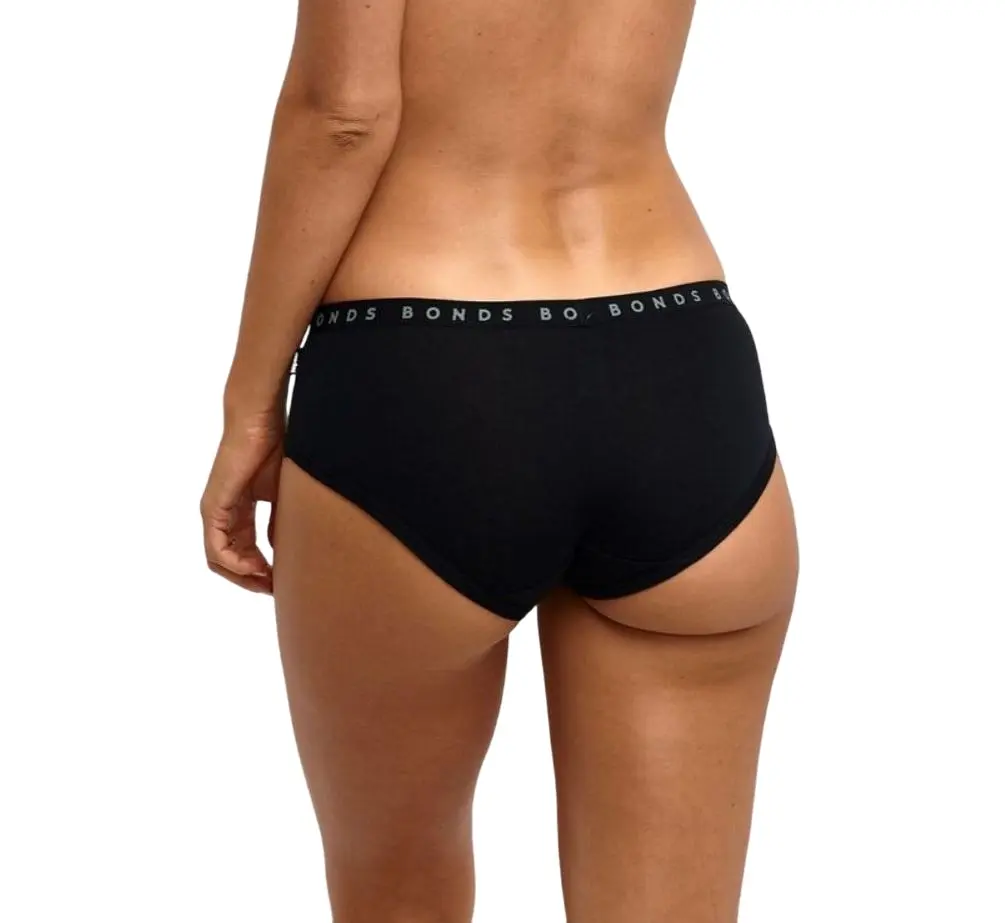 18 X Bonds Womens Hipster Boyleg Black Underwear Briefs