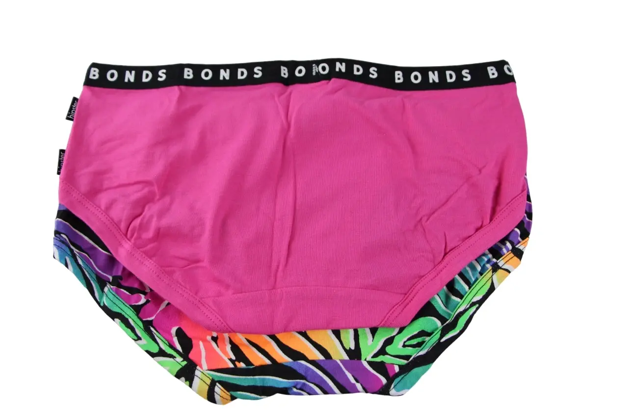 4 Pairs Bonds Hipster Boyleg Briefs Womens Underwear Black Multi / Pink 56K