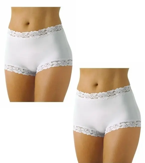 2 x Womens Jockey Parisienne Full Brief Underwear Black / White