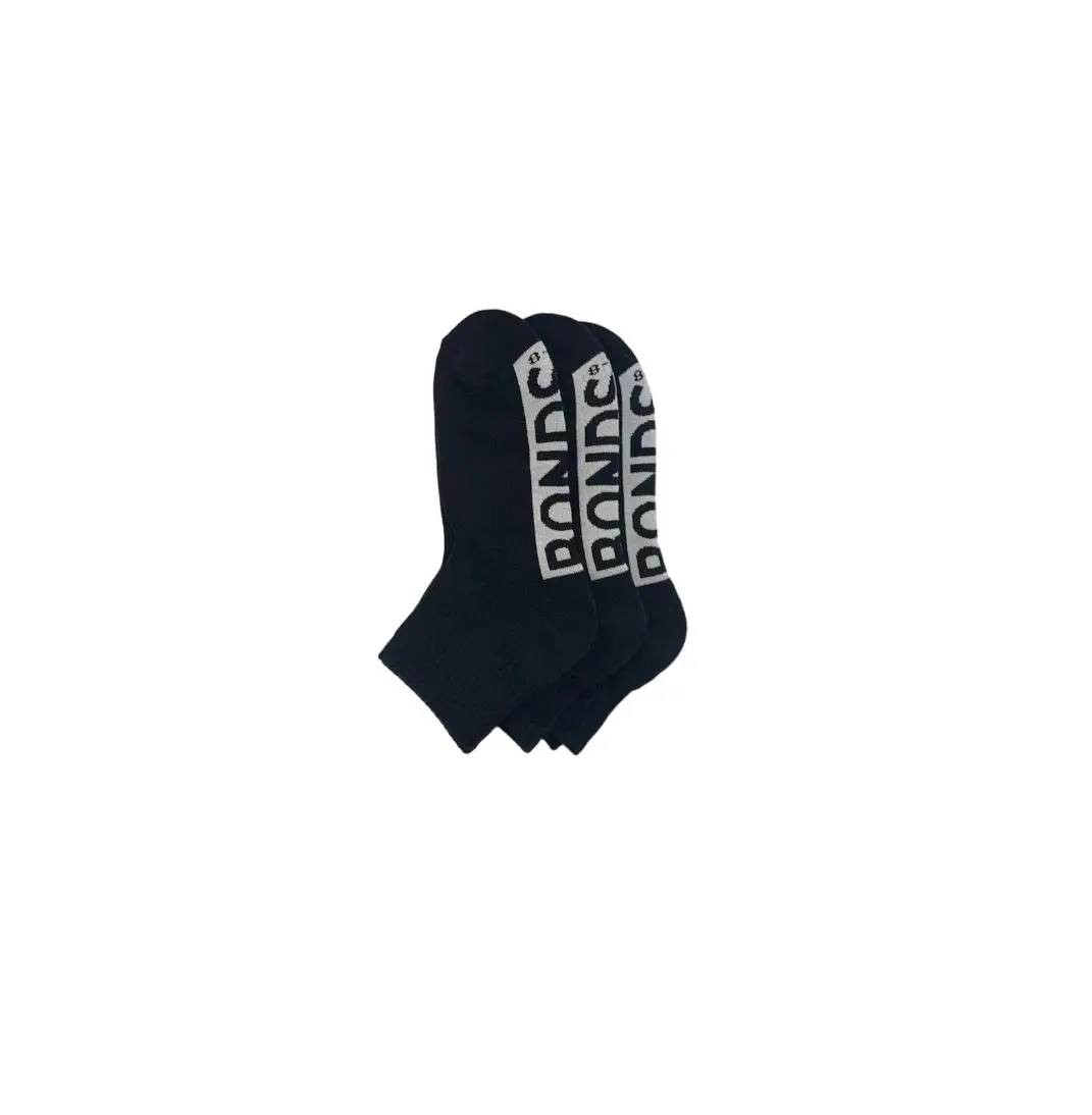 15 X Bonds Womens Cushioned Logo Quarter Crew Socks Black