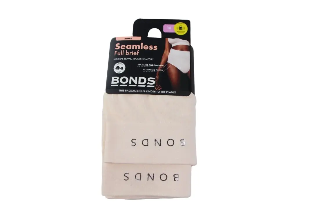 2 Pairs X Bonds Womens Seamless Full Brief Underwear Beige