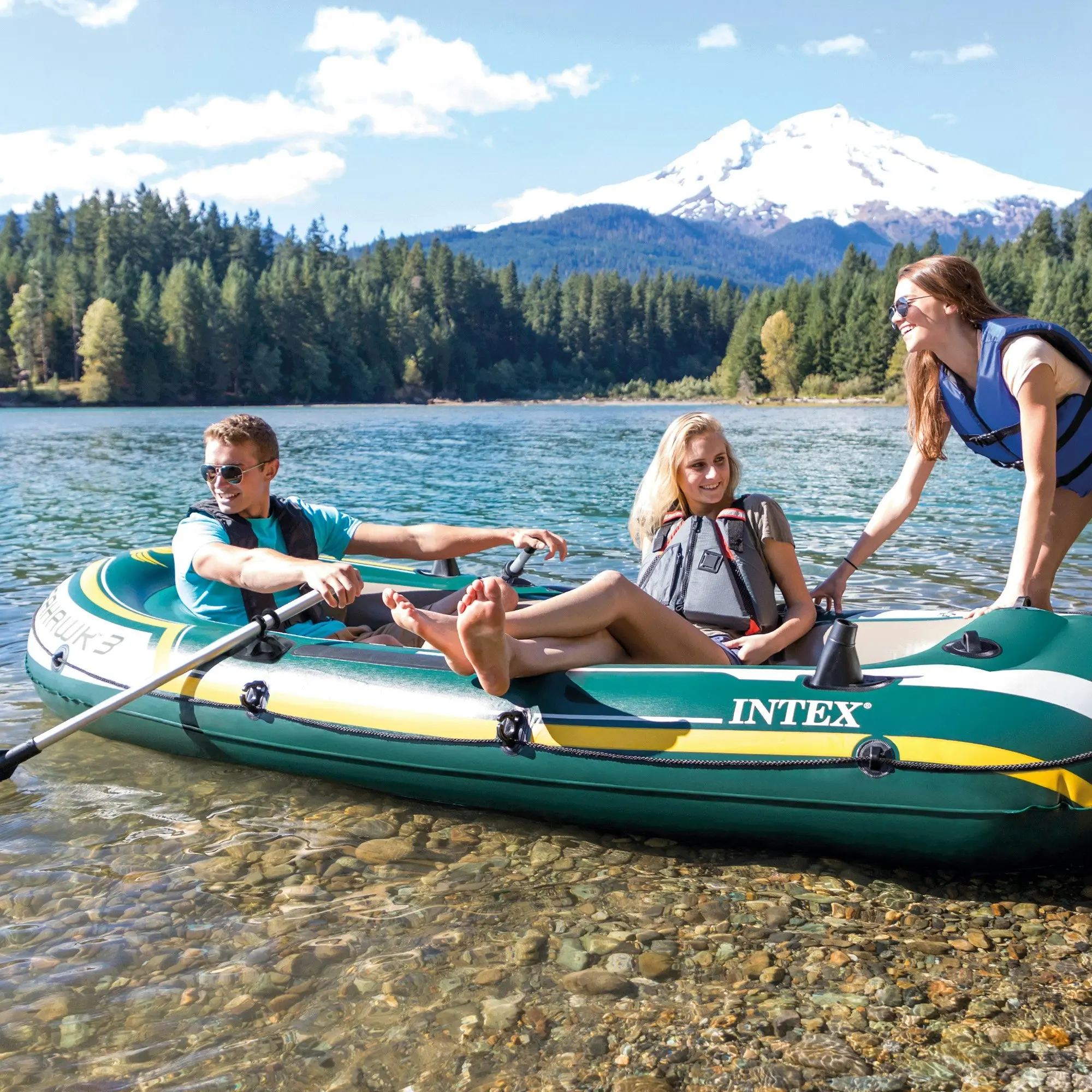 Intex Seahawk 3 Inflatable Boat Set - 3-Person