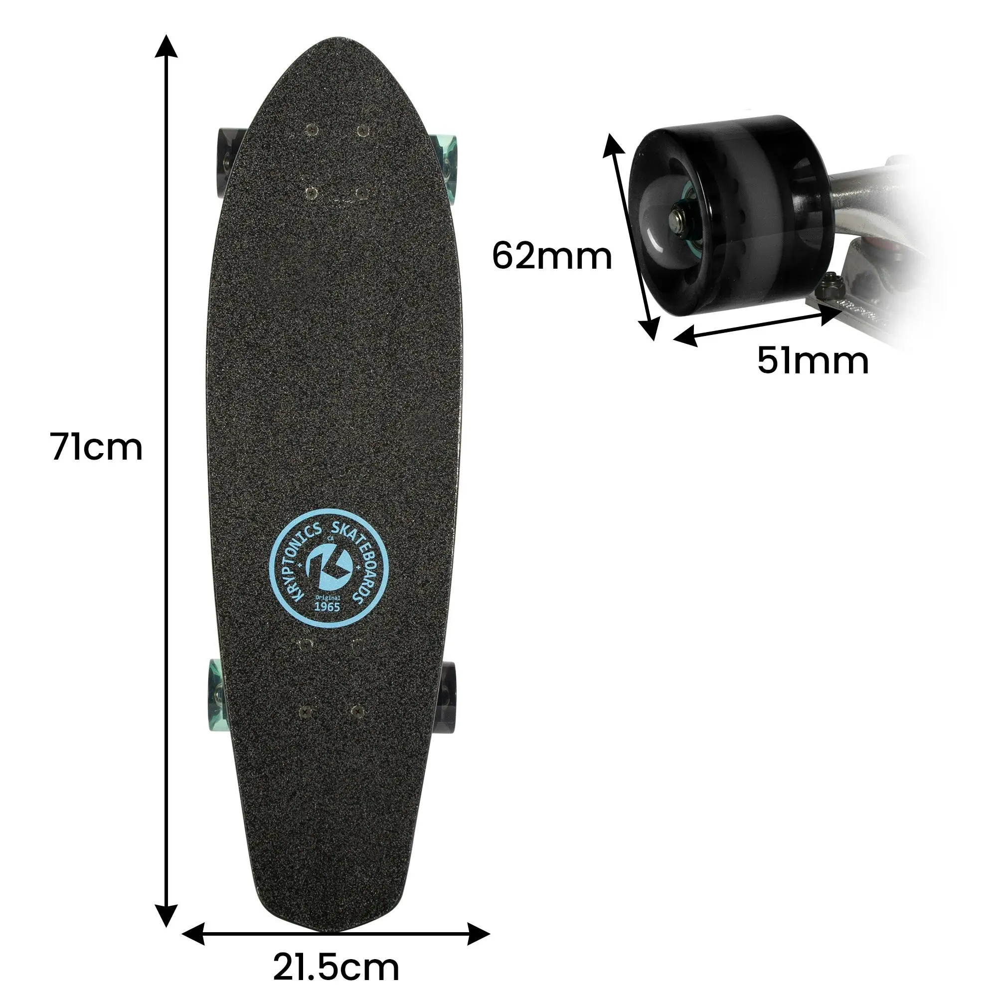 Kryptonics 28-inch Cruiser Board Skateboard - Negative