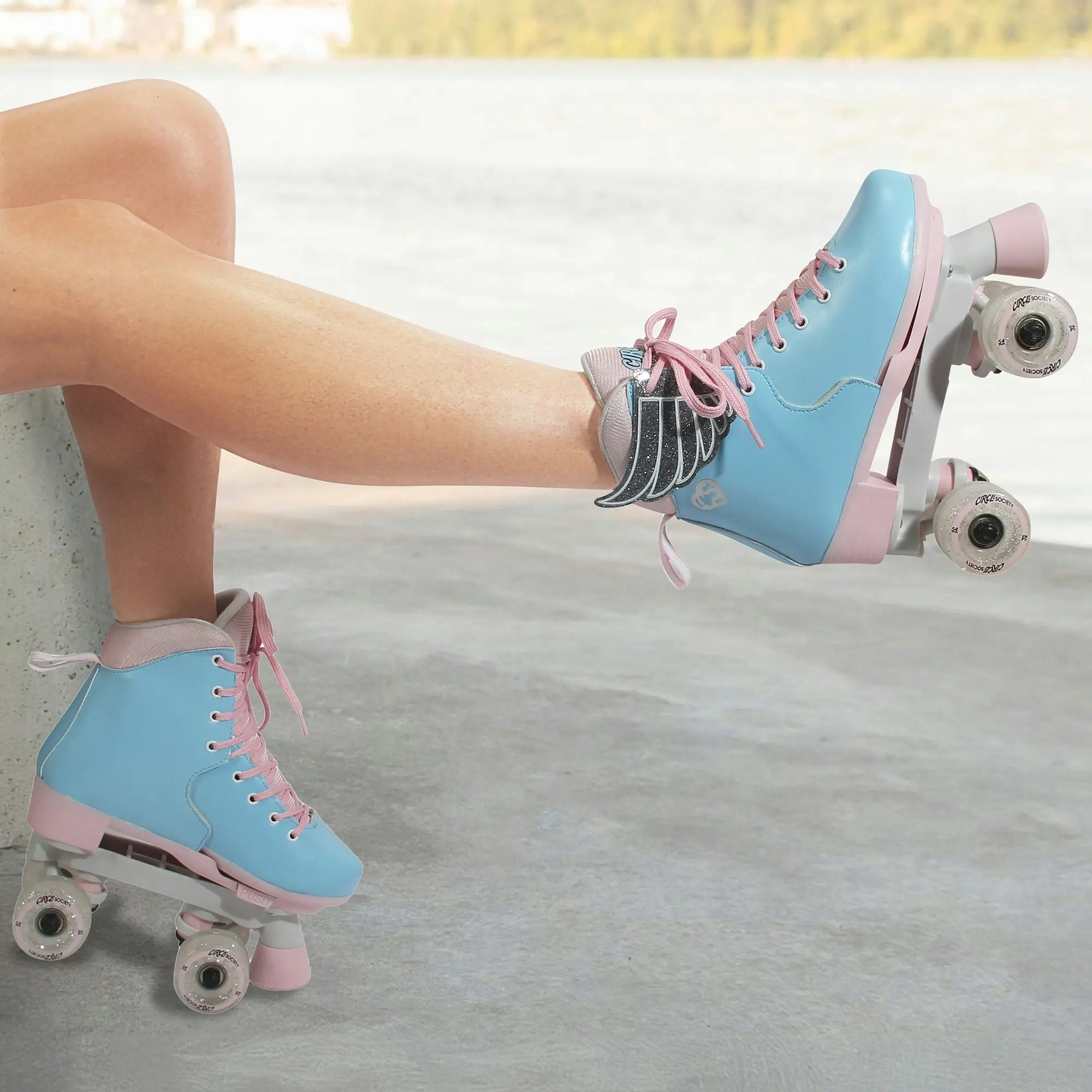 Circle Society Adjustable Kids Quad Roller Skates - Cotton Candy