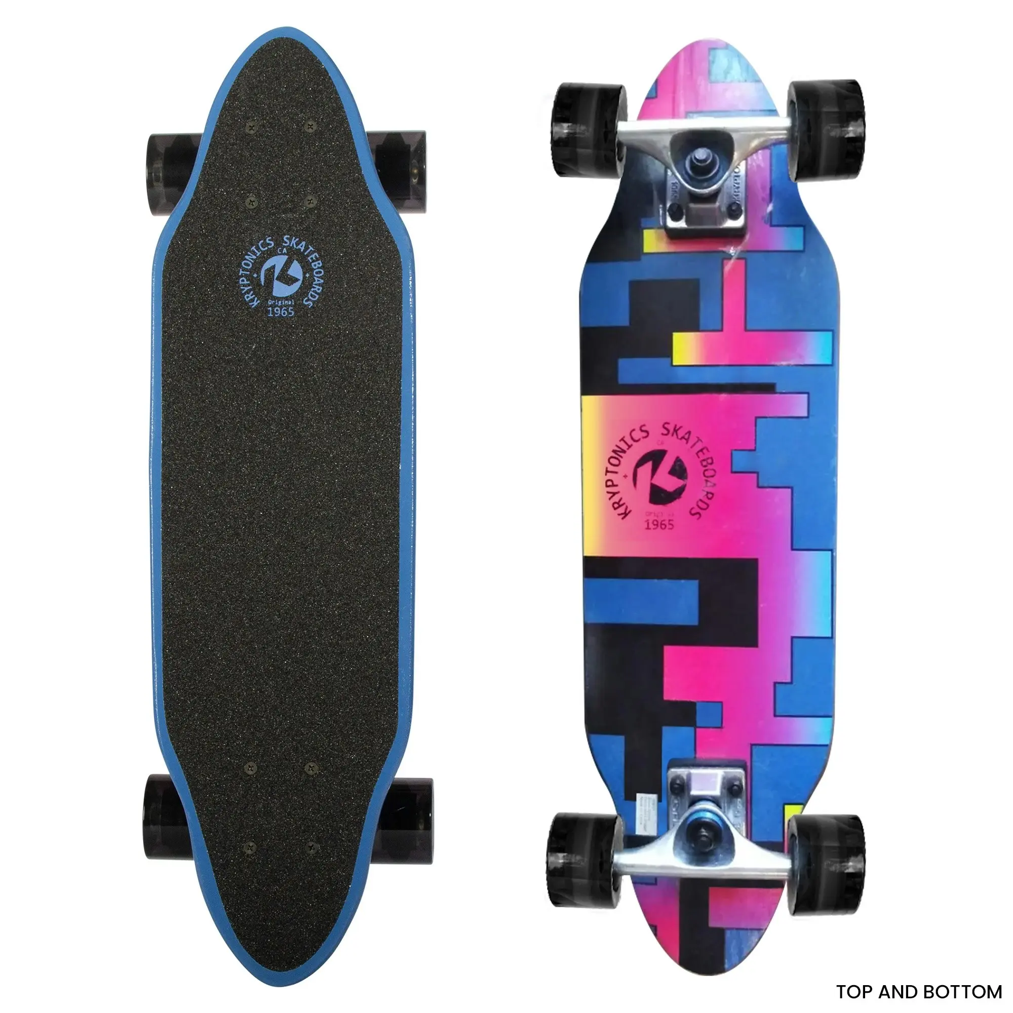 Kryptonics 26-inch Mini Cutaway Cruiser Skateboard Board - 89 IS Fine