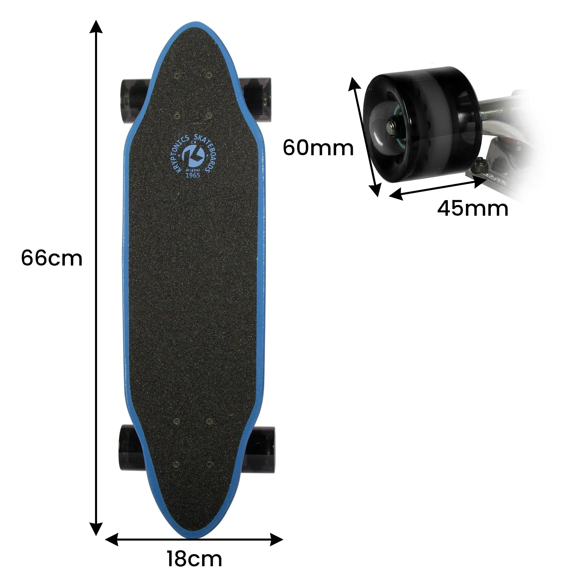 Kryptonics 26-inch Mini Cutaway Cruiser Skateboard Board - 89 IS Fine