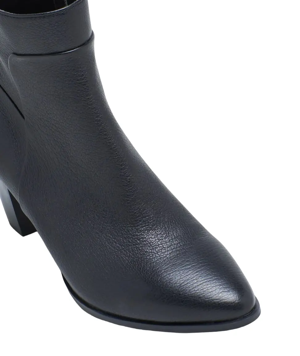 Womens Hush Puppies Infuse Black Leather Heel Boots