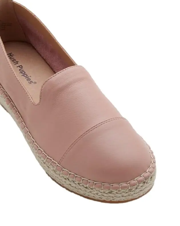 Womens Hush Puppies Banu Blush/Blush Flats Casual Leather Shoes