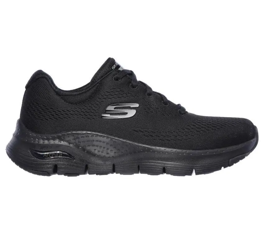 Womens Skechers Arch Fit - Big Appeal Black/Black Lace Up Sport Shoes