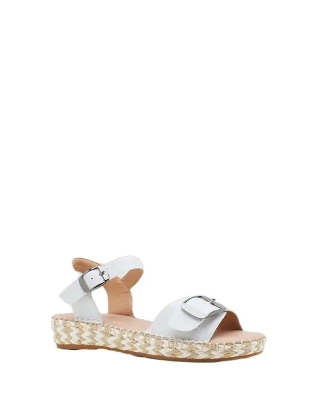 Womens Hush Puppies Basha White Leather Sandals Shoes