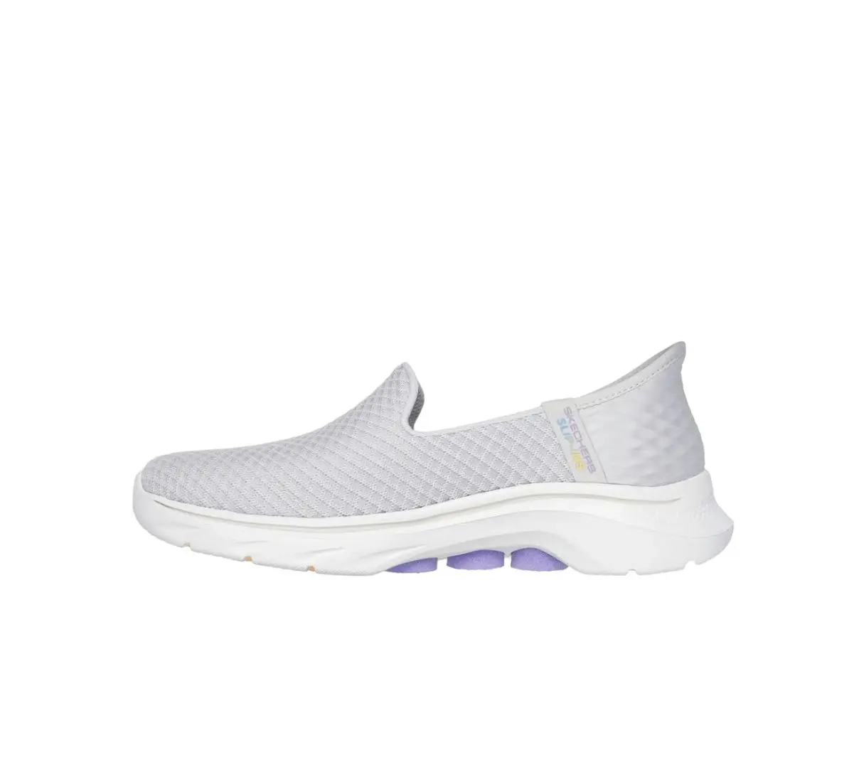 Womens Skechers Go Walk 7 - Daley Grey/Lavender Walking Shoes